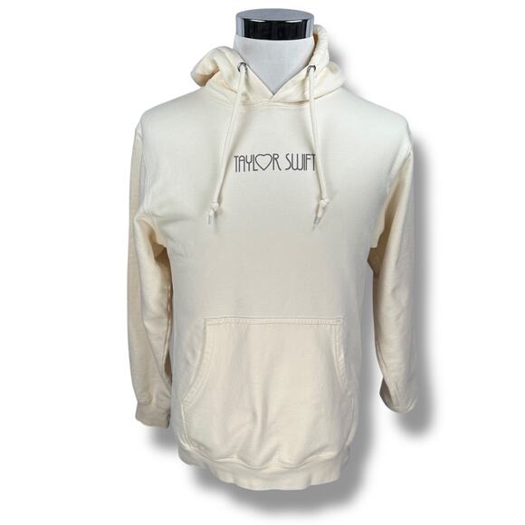 Taylor Swift The Eras Tour Hoodie Adults Small Cream Ivory Fleece Lined Pullover - Picture 1 of 9